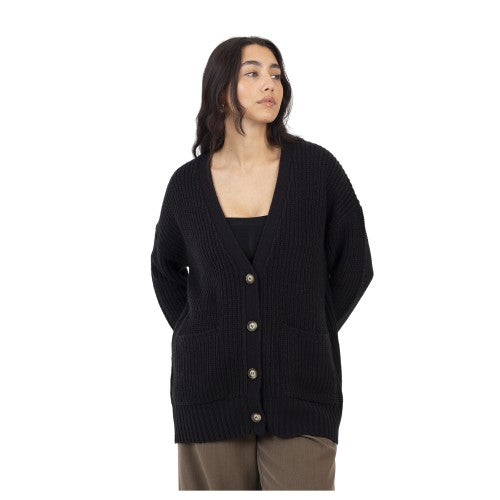 Front - Brave Soul Womens/Ladies Niamos Fishnet Button Through Cardigan