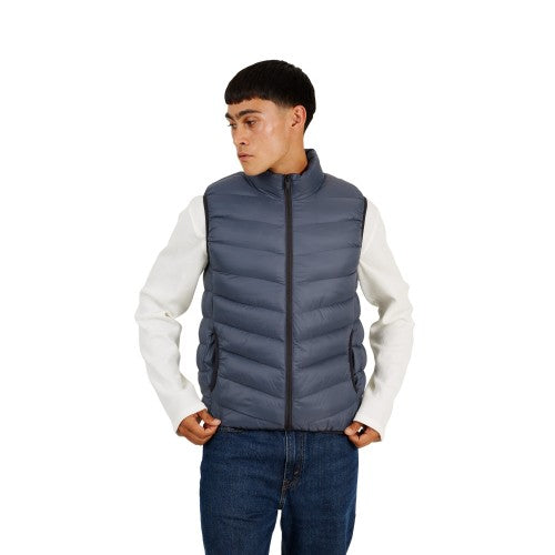 Front - Brave Soul Mens Chevron Quilted Padded Gilet