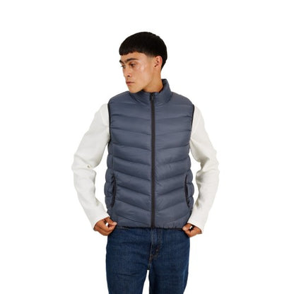 Front - Brave Soul Mens Chevron Quilted Padded Gilet