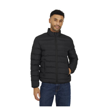 Front - Brave Soul Mens Marley Quilted Funnel Neck Jacket