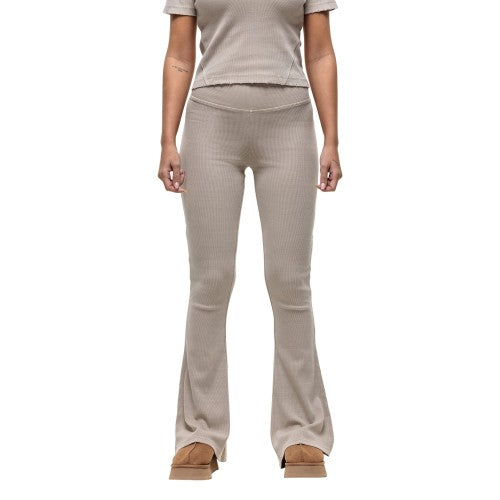 Front - Good For Nothing Womens/Ladies Ribbed Flared Leggings