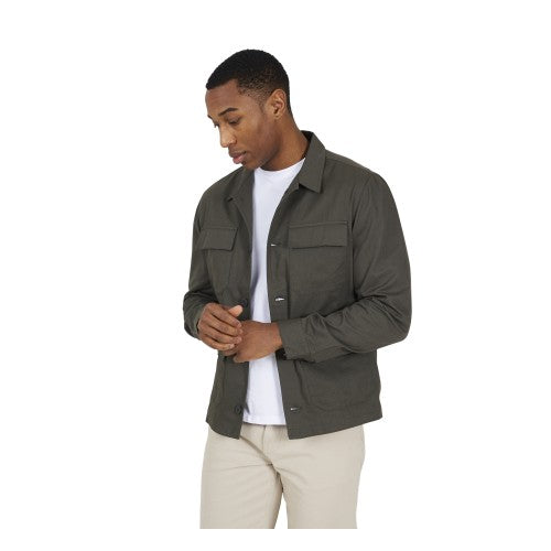 Front - Brave Soul Mens Collared Button-Down Jacket