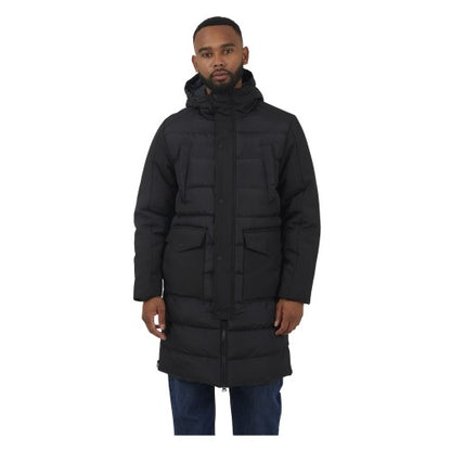 Front - Brave Soul Mens Hooded Longline Padded Jacket