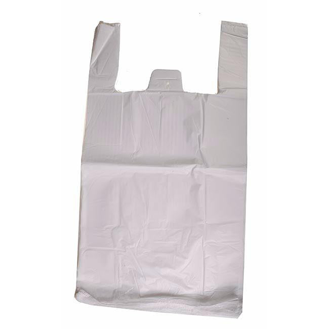 Front - Vest Carrier Bags White 43 x 53cm 15 micron 2000pk