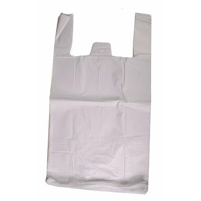 One Colour - Front - Vest Carrier Bags White 43 x 53cm 15 micron 2000pk