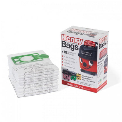 Front - Numatic Hepaflow Henry Dust Vacuum Bags 10pk