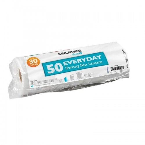 Front - Kingfisher Everyday Swing Bin Liners White 30L 50pk