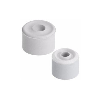 One Colour - Front - Small White Rubber Door Stops 25mm - 1''