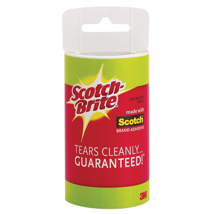One Colour - Front - Scotch-Brite Clothes Lint Roller Refill 4.5m - 30 Sheets