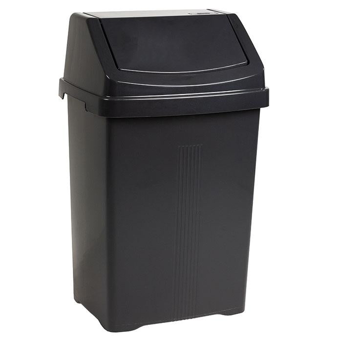 One Colour - Front - Casa 50L Swing Bin Midnight Black
