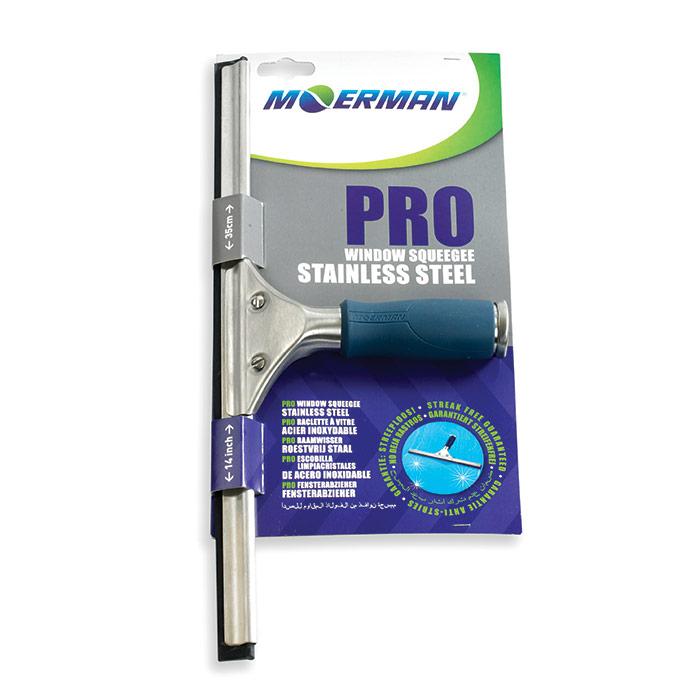 Front - Moerman PRO Window Squeegee Stainless Steel Grip 35cm