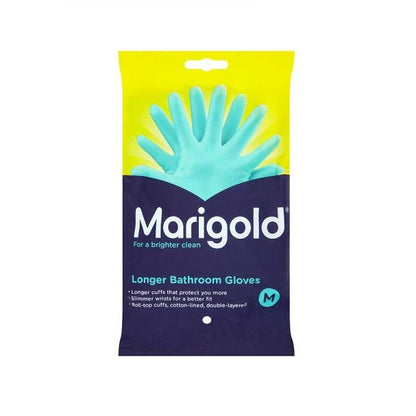 Front - Marigold Longer Bathroom Gloves Medium