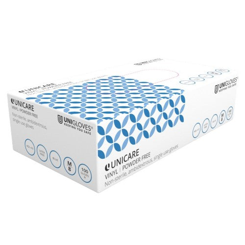 Front - Disposable Vinyl Glove Powder Free Clear Blue Extra Large 100pk