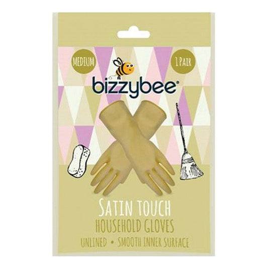 Front - Bizzybee Satin Touch Unlined Household Gloves Medium