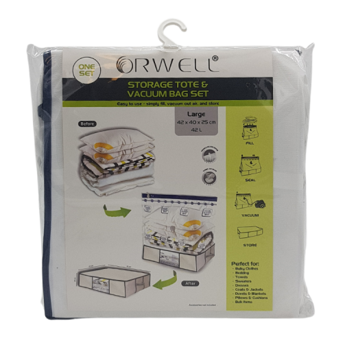 Front - Orwell Storage Tote & Vacuum Bag Set Large 42 x 40 x 25cm
