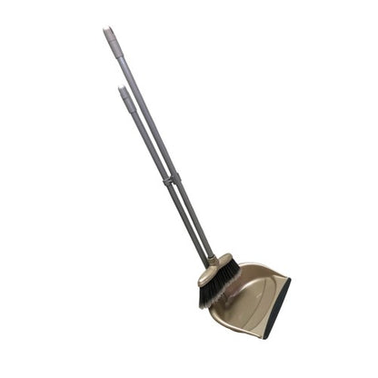 Front - Leecroft Long Handle Folding Dustpan & Brush Set