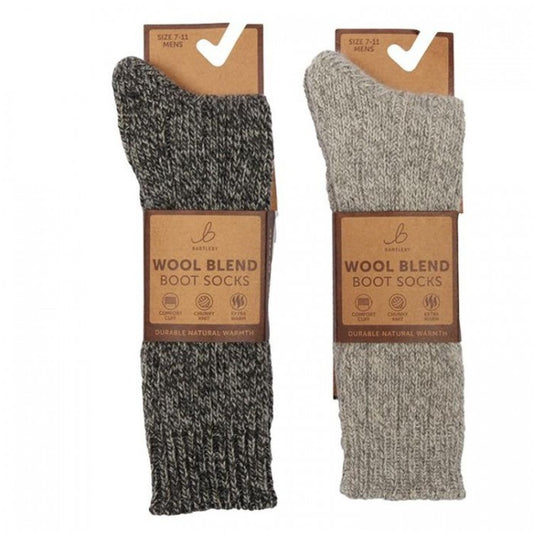 Front - Men's Wool Outdoor Boot Socks One Pair Size 7-11