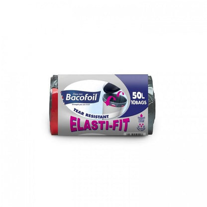 Front - Bacofoil Elasti-Fit Kitchen Bin Liners 50L 10pk