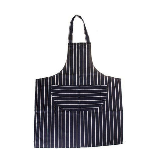 Front - Butchers Stripe Apron Navy