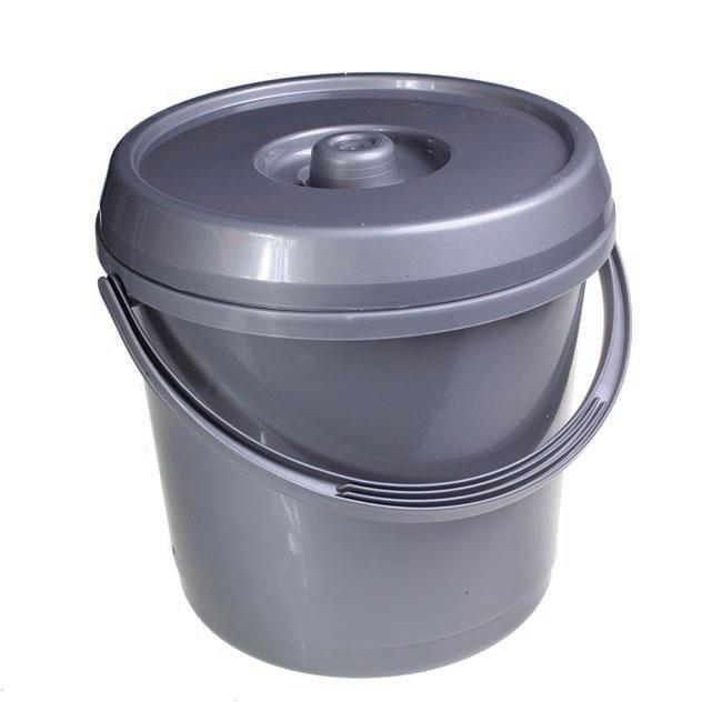 Front - Plastic Bucket & Lid 14L
