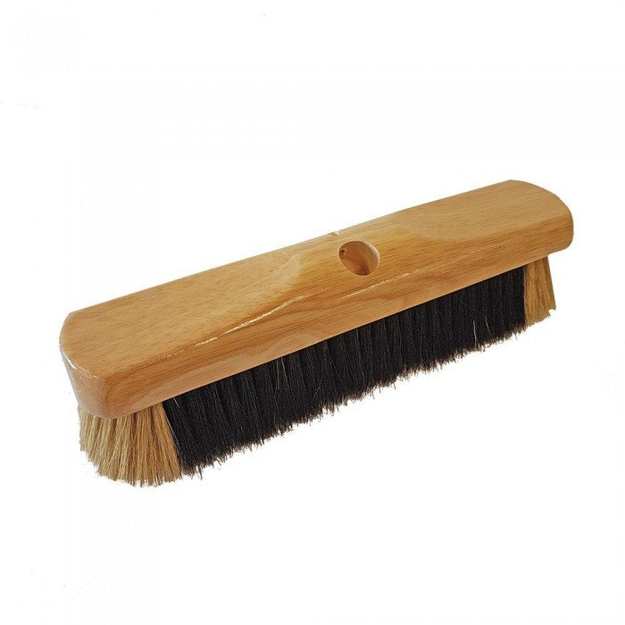 Front - Head Only 12'' Pure Bristle Sweeping Broom Black/White
