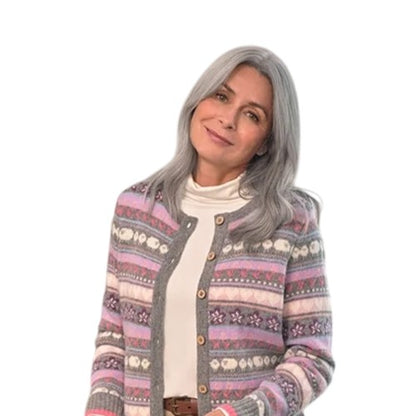 Front - WoolOvers Womens/Ladies Fair Isle Cardigan
