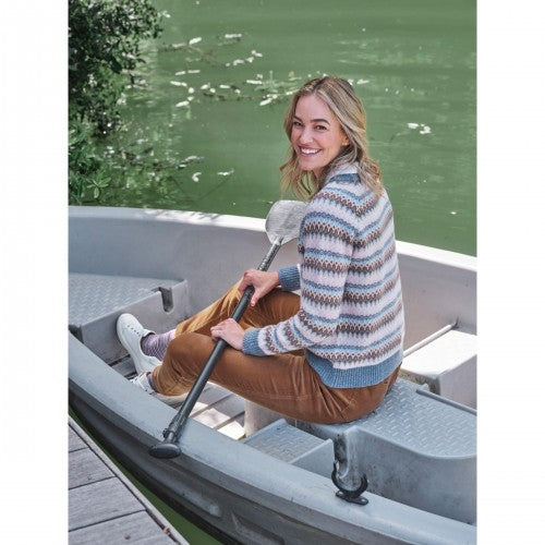 Front - WoolOvers Womens/Ladies Fair Isle Frosted Raglan Jumper