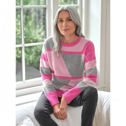 Front - WoolOvers Womens/Ladies Geometric Pattern Jumper