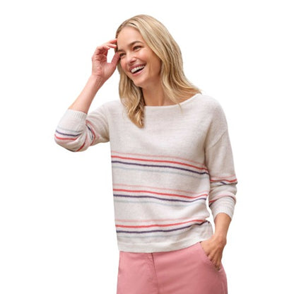Front - WoolOvers Womens/Ladies Striped Lightweight Jumper