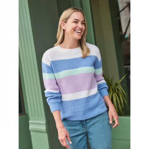 Front - WoolOvers Womens/Ladies Colour Block Soft Jumper