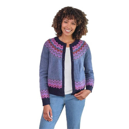 Front - WoolOvers Womens/Ladies Nordic Yoke Fair Isle Cardigan