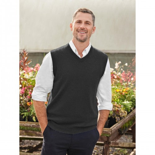 Front - WoolOvers Mens Cashmere Sweater Vest