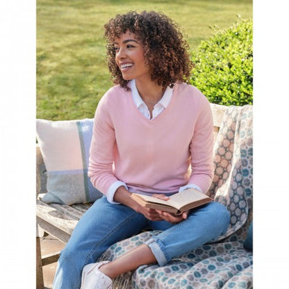 Front - WoolOvers Womens/Ladies Cashmere V Neck Jumper