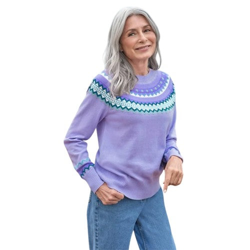 Front - WoolOvers Womens/Ladies Yoke Detail Jumper