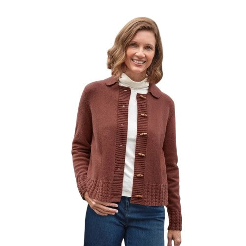 Front - WoolOvers Womens/Ladies Wooden Toggle Cardigan
