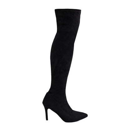 Front - Where´s That From Womens/Ladies Lexi Suede Stiletto Heel Knee-High Boots