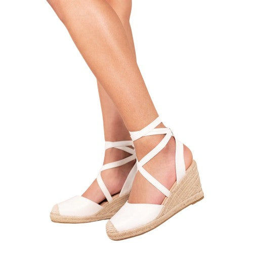 Front - Where´s That From Womens/Ladies Juniper Lace Up Low Wedge Espadrilles