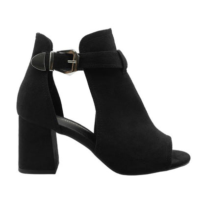 Front - Where´s That From Womens/Ladies Lisa Suede Open Toe Wide Block Heel Sandals