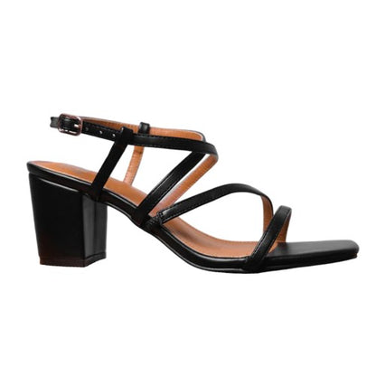 Silver - Front - Where´s That From Womens-Ladies Sidra PU Crossover Strap Extra Wide Medium Block Sandals