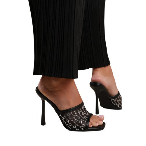 Front - Where´s That From Womens/Ladies Lisbon Diamante Mesh Peep Toe Mules