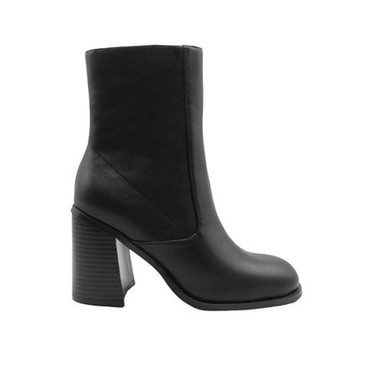 Front - Where´s That From Womens/Ladies Keisha PU Side Zip Block Heel Mid Calf Boots