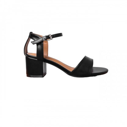 Front - Where´s That From Womens/Ladies Adrianna PU Open Toe Medium Block High Heels