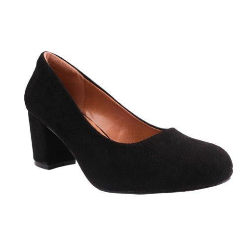 Front - Where´s That From Womens/Ladies Melrose Suede Wide Medium Block Heel Court Shoes