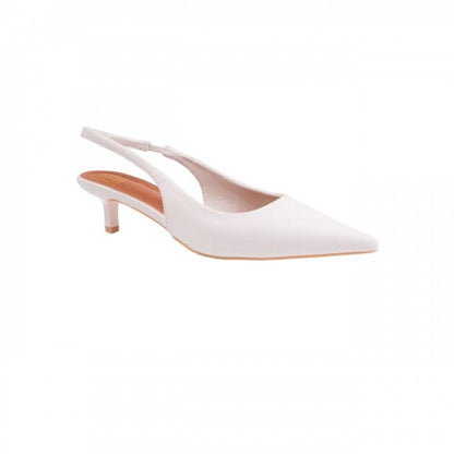 Front - Where´s That From Womens/Ladies New PU Sling Back Wide Kitten Heel Sandals