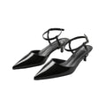 Front - Where´s That From Womens/Ladies Malta Patent Leather Pointed Wide Kitten Heel High Heels