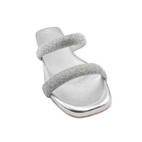 Front - Where´s That From Womens/Ladies Yakirah Diamante Faux Leather Flatform Sliders
