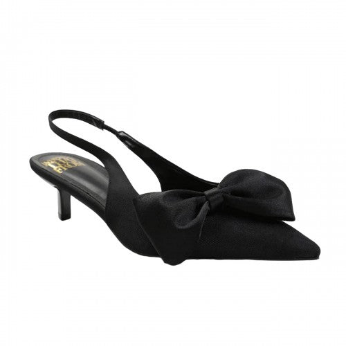 Front - Where´s That From Womens/Ladies Santorini Pointed Satin Bow Detail Kitten Heel Sandals