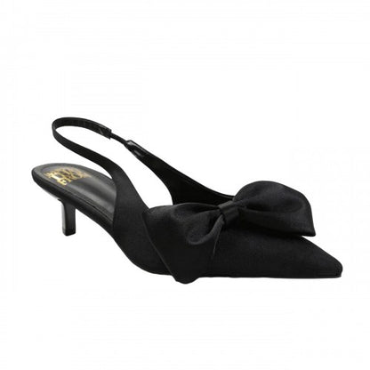 Front - Where´s That From Womens/Ladies Santorini Pointed Satin Bow Detail Kitten Heel Sandals