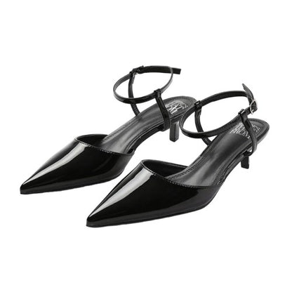 Front - Where´s That From Womens/Ladies Malta Patent Leather Pointed Kitten Heel Sandals