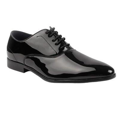 Front - Where´s That From Mens Jackson Shiny Patent Leather Lace Up Formal Oxford Shoes